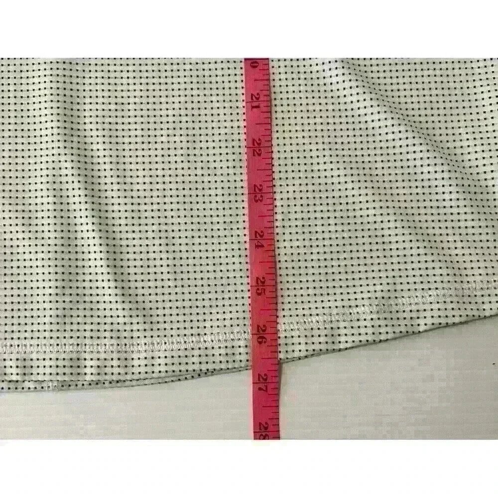 Talbots Womens Activewear Lg White w/Black Polka Squares Short Sleeve T-Shirt - Picture 4 of 13